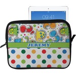 Dinosaur Print & Dots Tablet Case / Sleeve - Large (Personalized)