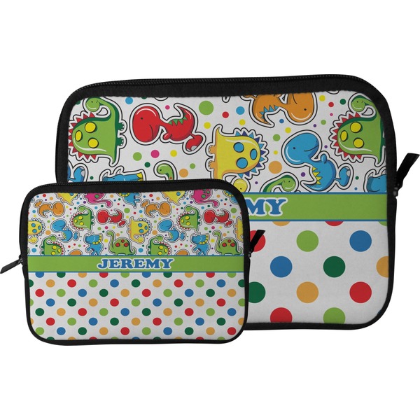 Dinosaur Print & Dots Tablet Sleeve (Size Comparison)