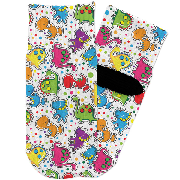 Custom Dinosaur Print & Dots Toddler Ankle Socks