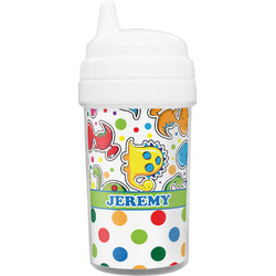 Dinosaur Print & Dots Toddler Sippy Cup (Personalized)
