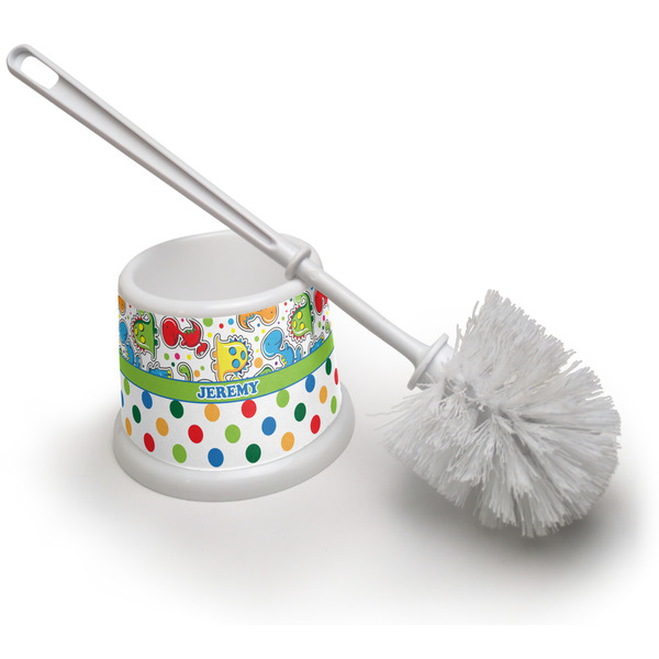 Custom Dinosaur Print & Dots Toilet Brush (Personalized)