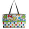 Dinosaur Print & Dots Beach Totes Bag - w/ Black Handles (Personalized)