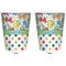 Dinosaur Print & Dots Trash Can White - Front and Back - Apvl