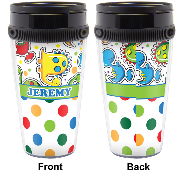 Dinosaur Print & Dots Travel Mug Approval (Personalized)