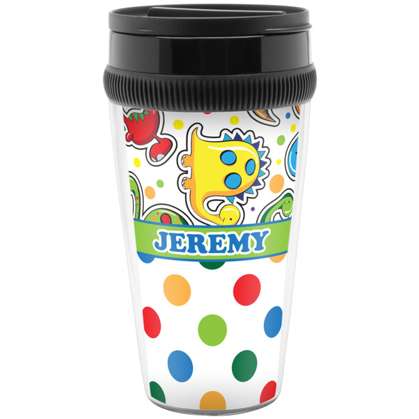 Custom Dinosaur Print & Dots Acrylic Travel Mug without Handle (Personalized)