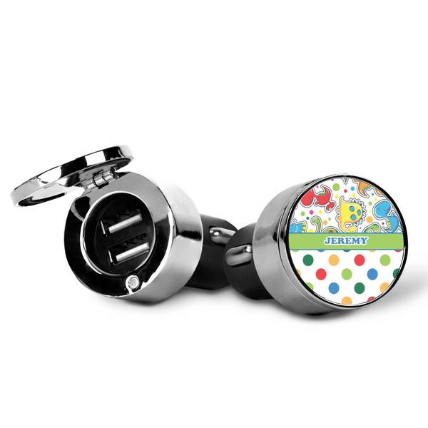 Dinosaur Print & Dots USB Car Charger