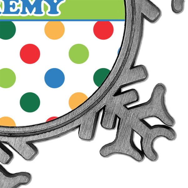 Dinosaur Print & Dots Vintage Snowflake - Detail