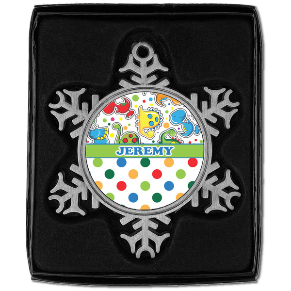 Dinosaur Print & Dots Vintage Snowflake - In box