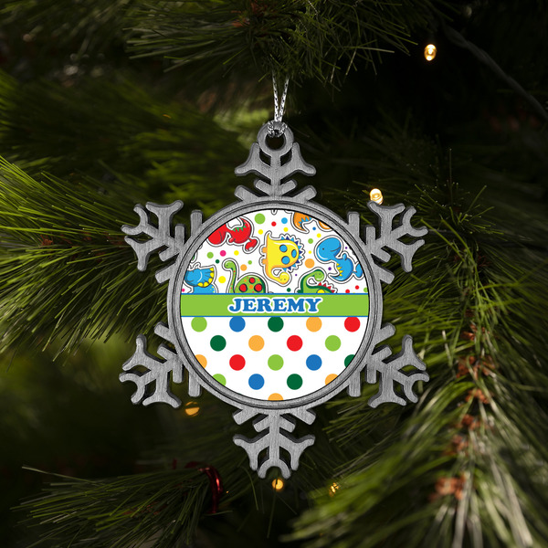 Dinosaur Print & Dots Vintage Snowflake - (LIFESTYLE)