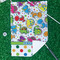 Dinosaur Print & Dots Waffle Weave Golf Towel - In Context
