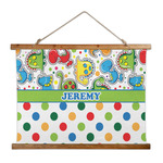 Dinosaur Print & Dots Wall Hanging Tapestry - Wide (Personalized)