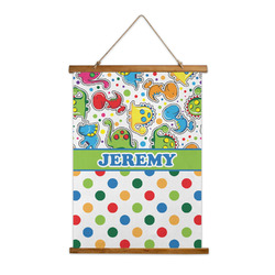 Dinosaur Print & Dots Wall Hanging Tapestry - Tall (Personalized)