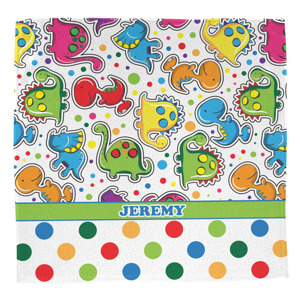 Dinosaur Print & Dots Washcloth - Front - No Soap