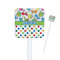 Dinosaur Print & Dots Square Plastic Stir Sticks (Personalized)