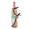 Dinosaur Print & Dots Wine Bottle Apron - DETAIL WITH CLIP ON NECK