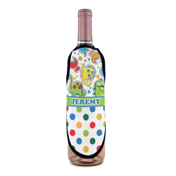 Dinosaur Print & Dots Wine Bottle Apron - IN CONTEXT