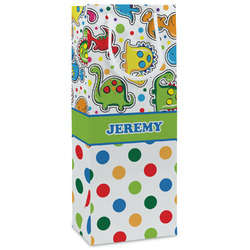 Dinosaur Print & Dots Wine Gift Bags - Gloss (Personalized)