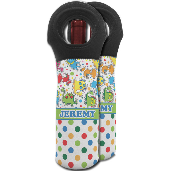 Dinosaur Print & Dots Wine Tote Bag - MAIN