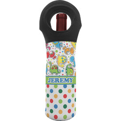 Dinosaur Print & Dots Wine Tote Bag (Personalized)
