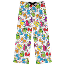 Dinosaur Print & Dots Womens Pajama Pants - L
