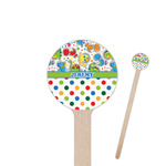 Dinosaur Print & Dots Round Wooden Stir Sticks (Personalized)