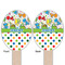 Dinosaur Print & Dots Wooden Food Pick - Oval - Double Sided - Front & Back