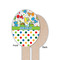 Dinosaur Print & Dots Wooden Food Pick - Oval - Single Sided - Front & Back