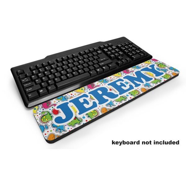 Custom Dinosaur Print & Dots Keyboard Wrist Rest (Personalized)