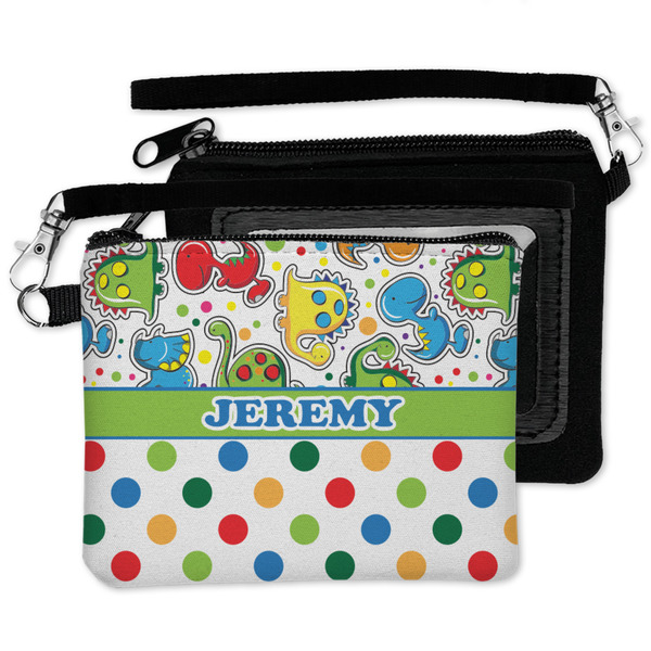 Dinosaur Print & Dots Wristlet ID Cases - MAIN