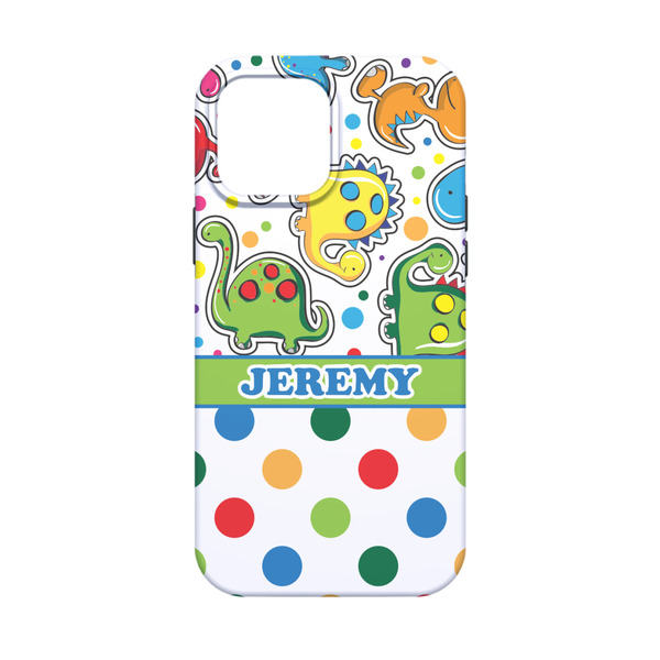 Dinosaur Print & Dots iPhone 13 Mini Tough Case - Back