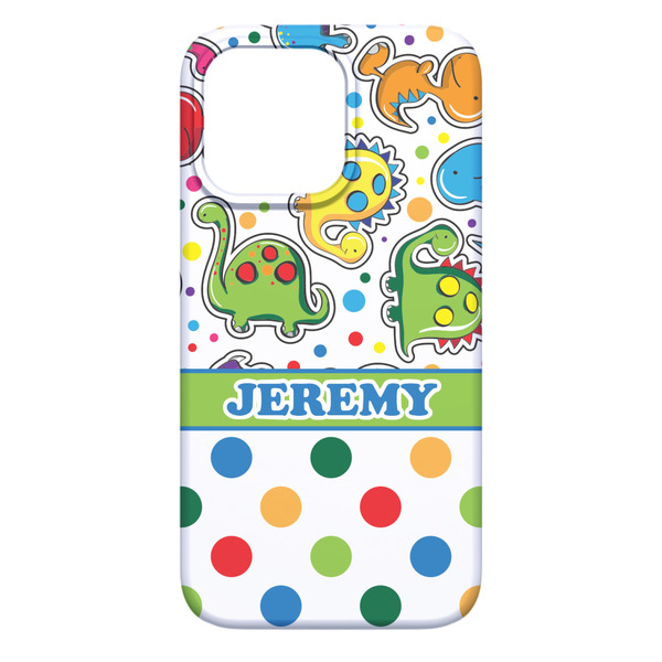 Dinosaur Print & Dots iPhone 13 Pro Max Case - Back