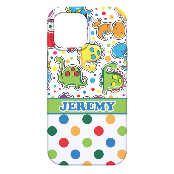 Dinosaur Print & Dots iPhone 13 Pro Max Tough Case - Back