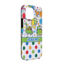 Dinosaur Print & Dots iPhone Case - Rubber Lined - iPhone 13 Pro (Personalized)