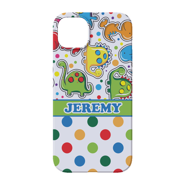 Dinosaur Print & Dots iPhone 14 Case - Back