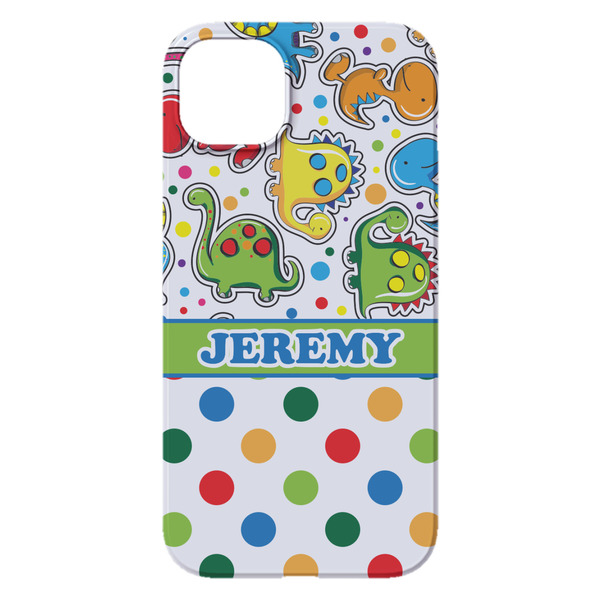 Dinosaur Print & Dots iPhone 14 Plus Case - Back