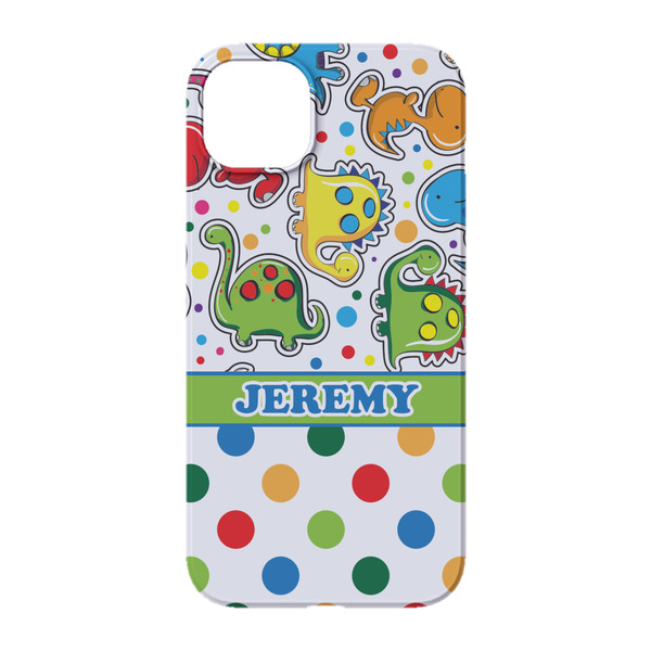 Dinosaur Print & Dots iPhone 14 Pro Case - Back