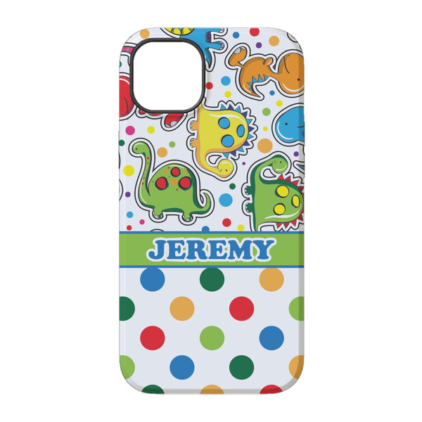 Dinosaur Print & Dots iPhone 14 Tough Case - Back