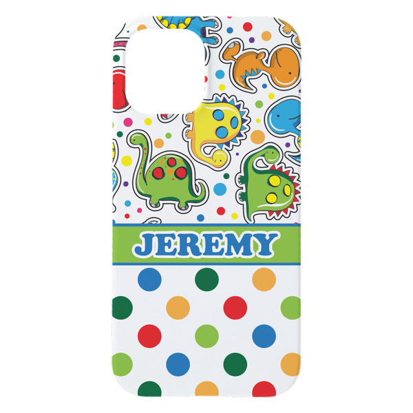 Dinosaur Print & Dots iPhone 15 Plus Case - Back