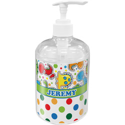 Dinosaur Print & Dots Acrylic Soap & Lotion Bottle (Personalized)