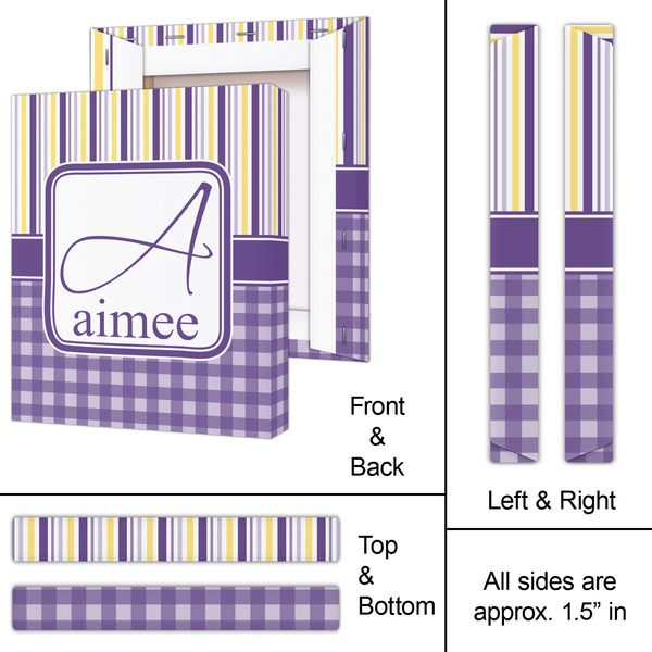 Purple Gingham & Stripe 11x14 - Canvas Print - Approval