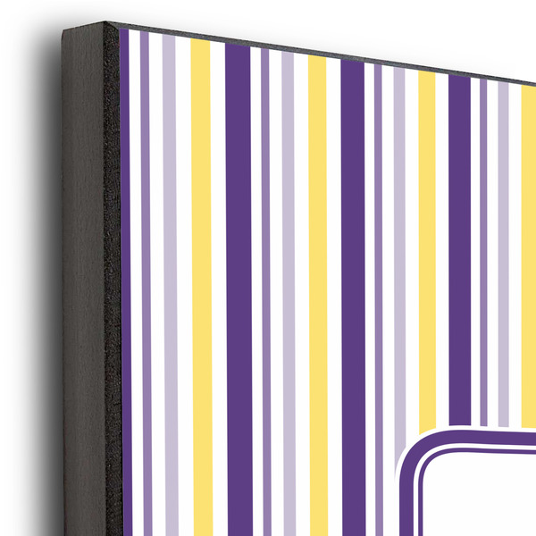 Purple Gingham & Stripe 11x14 Wood Print - Closeup