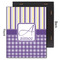 Purple Gingham & Stripe 11x14 Wood Print - Front & Back View