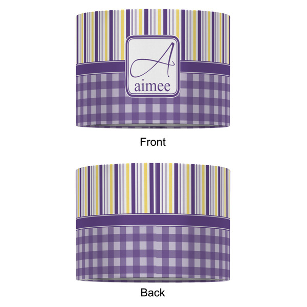 Purple Gingham & Stripe 12" Drum Lampshade - APPROVAL (Fabric)