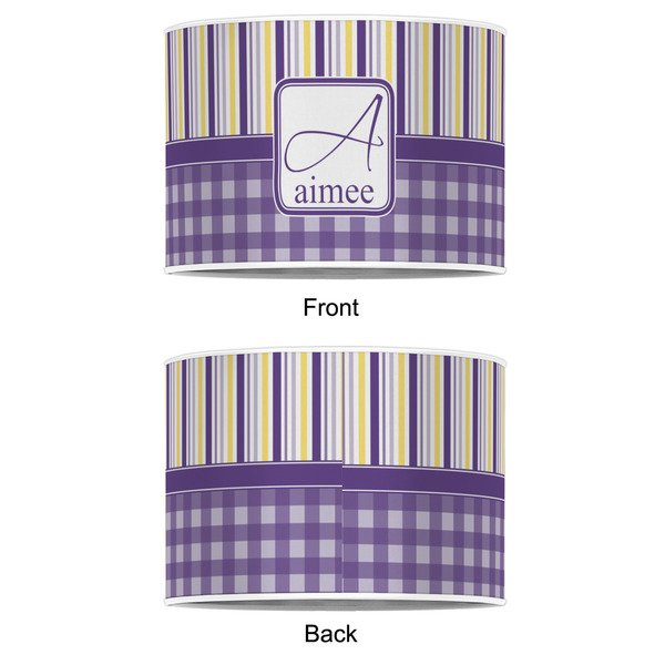 Purple Gingham & Stripe 12" Drum Lampshade - APPROVAL (Poly Film)