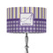 Purple Gingham & Stripe 12" Drum Lampshade - ON STAND (Fabric)