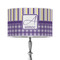 Purple Gingham & Stripe 12" Drum Lampshade - ON STAND (Poly Film)