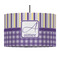 Purple Gingham & Stripe 12" Drum Lampshade - PENDANT (Fabric)