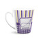 Purple Gingham & Stripe 12 Oz Latte Mug - Front