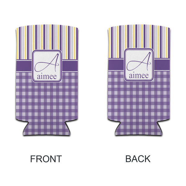 Purple Gingham & Stripe 12oz Tall Can Sleeve - APPROVAL