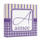 Purple Gingham & Stripe Canvas Print - 12x12 (Personalized)
